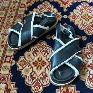 Alohas Marshmallow Leather and Wool Sandals